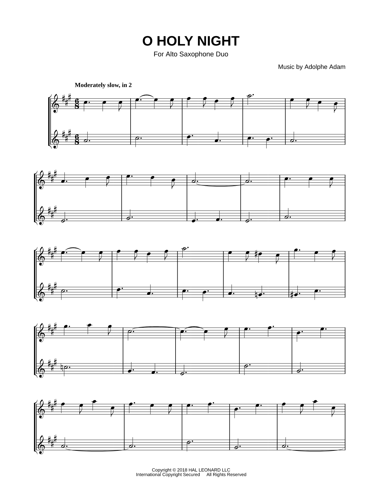O Holy Night - Alto Saxophone Duet