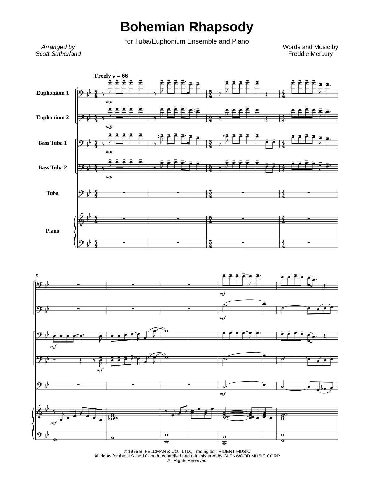 Bohemian Rhapsody - Tuba / Euphonium Ensemble & Piano