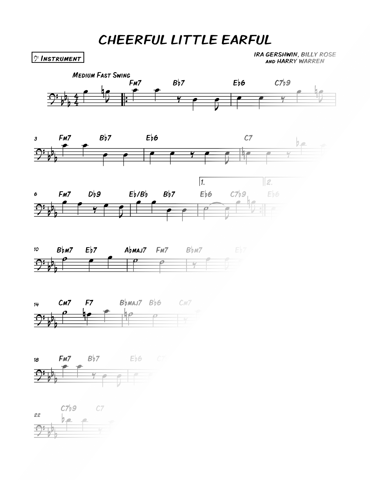 Cheerful Little Earful - Bass Clef Instrument