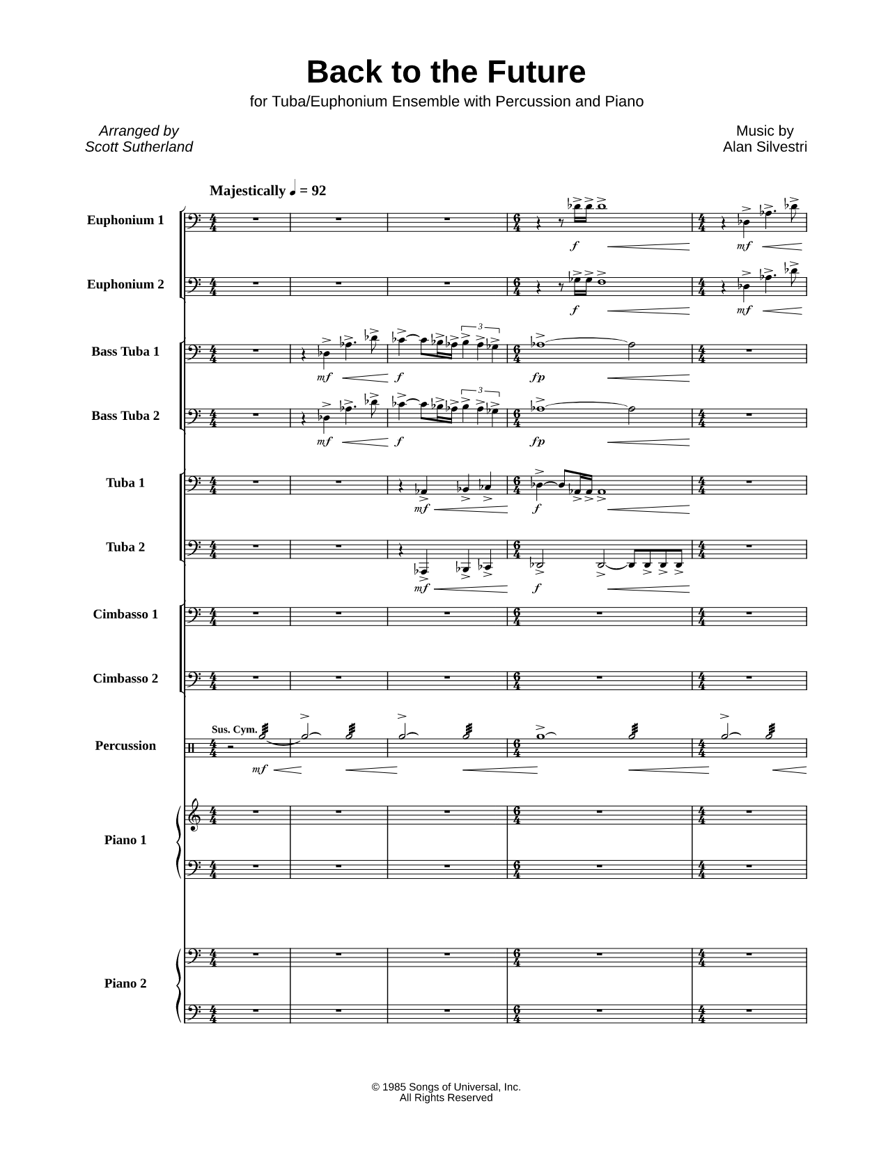 Back to the Future - Tuba / Euphonium Ensemble with Percussion & Piano
