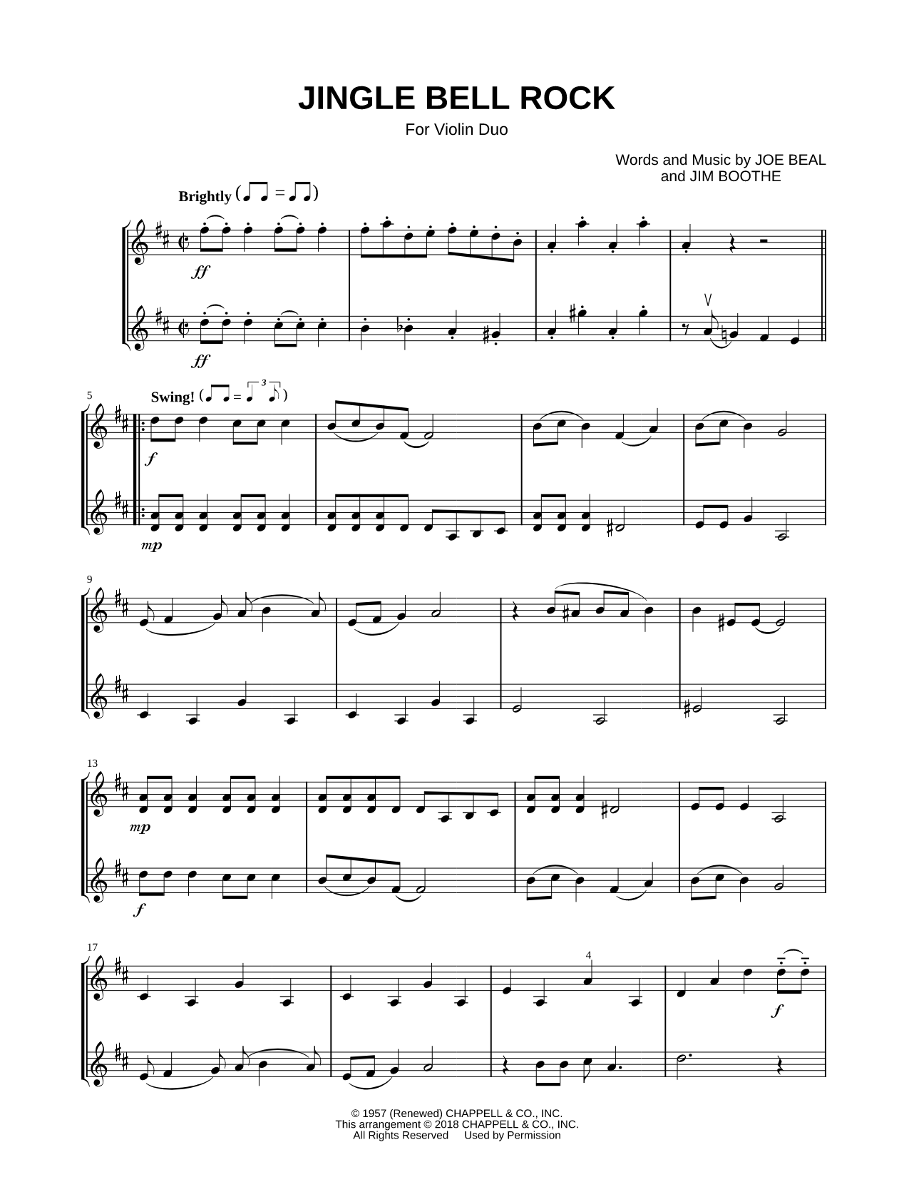 Jingle Bell Rock - Violin Duo