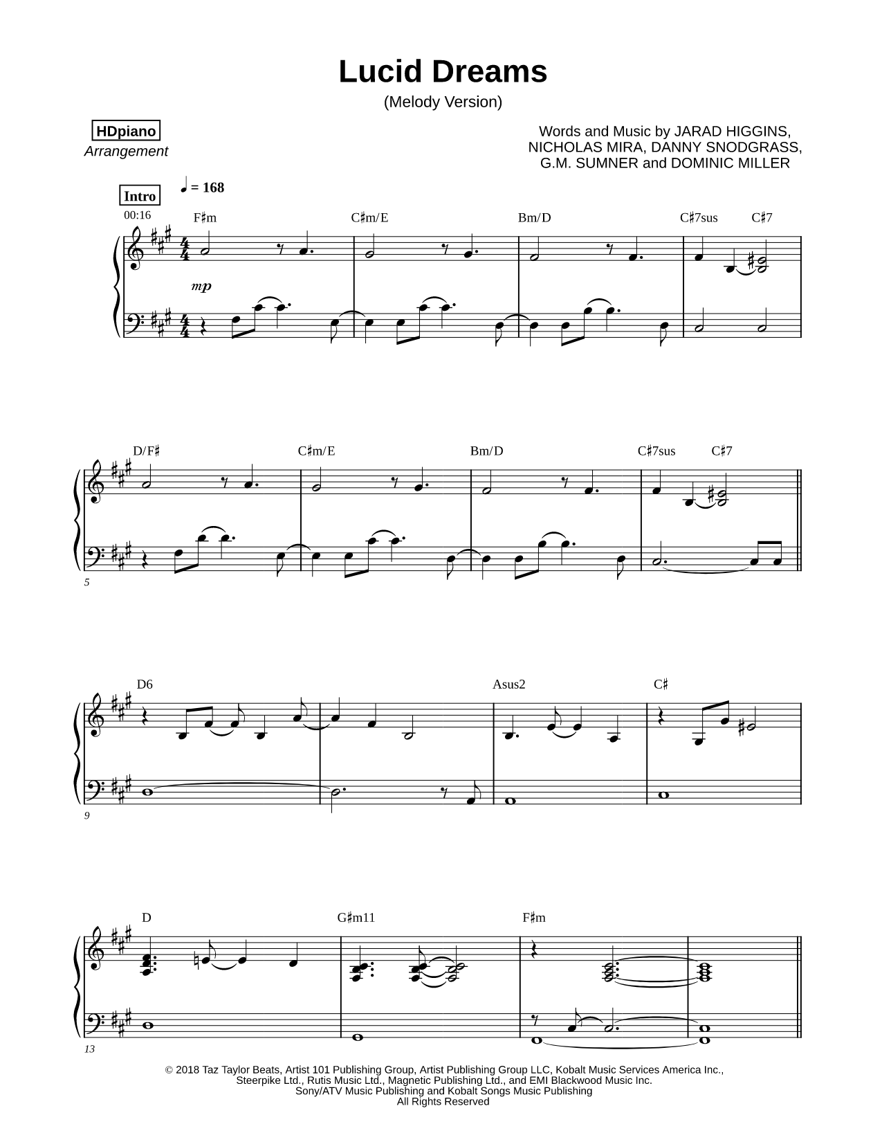 Lucid Dreams [Melody Version]