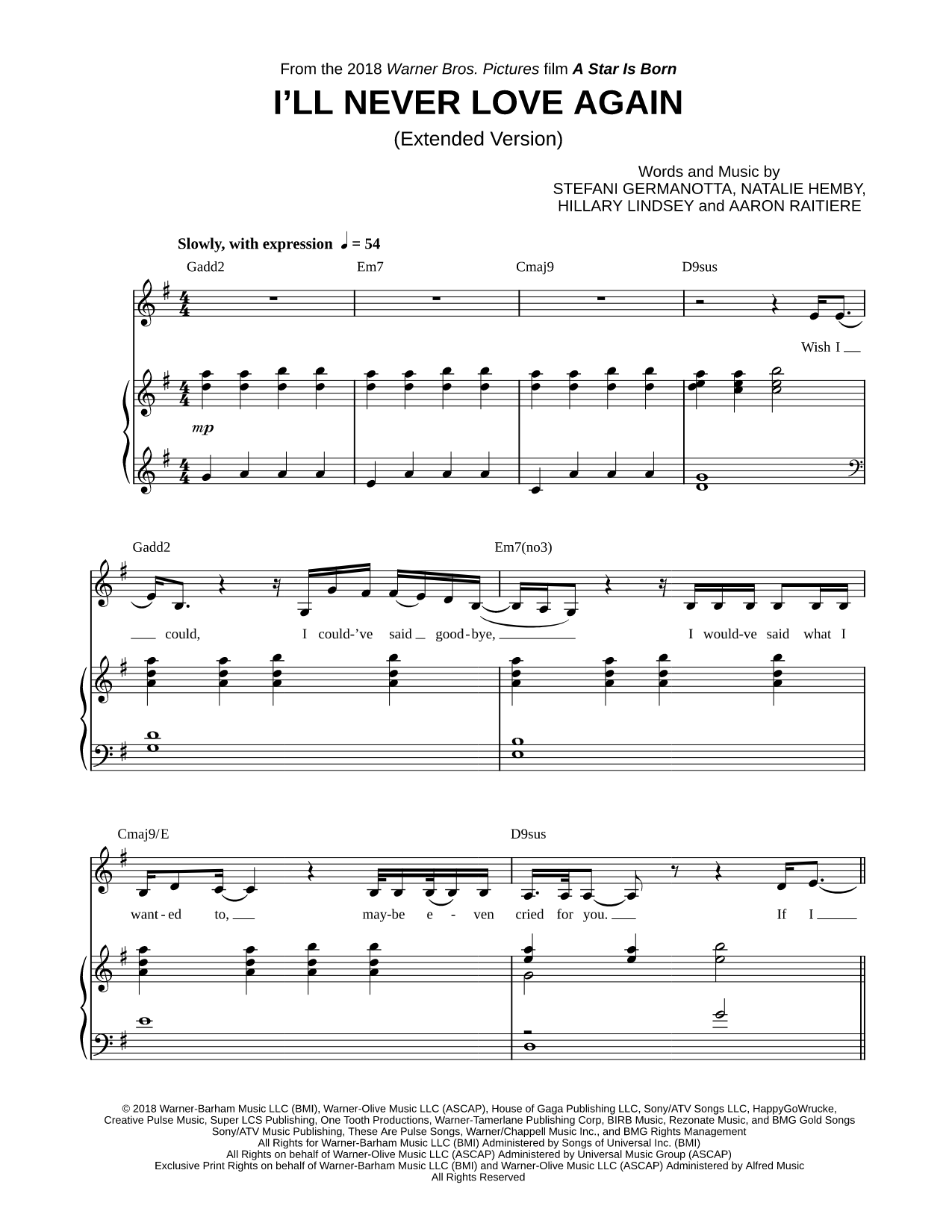 I'll Never Love Again (Extended Version)