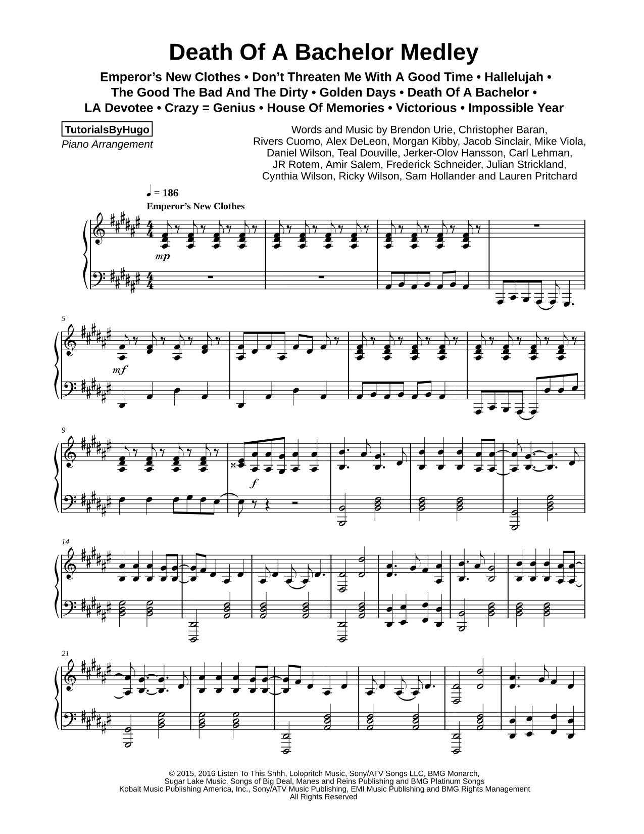 Death of a Bachelor Medley