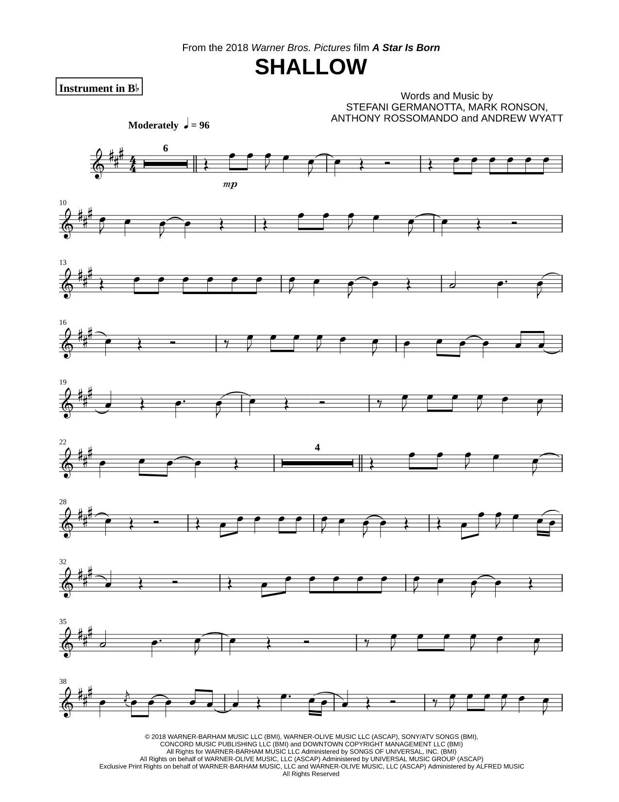 Shallow - Bb Instrument