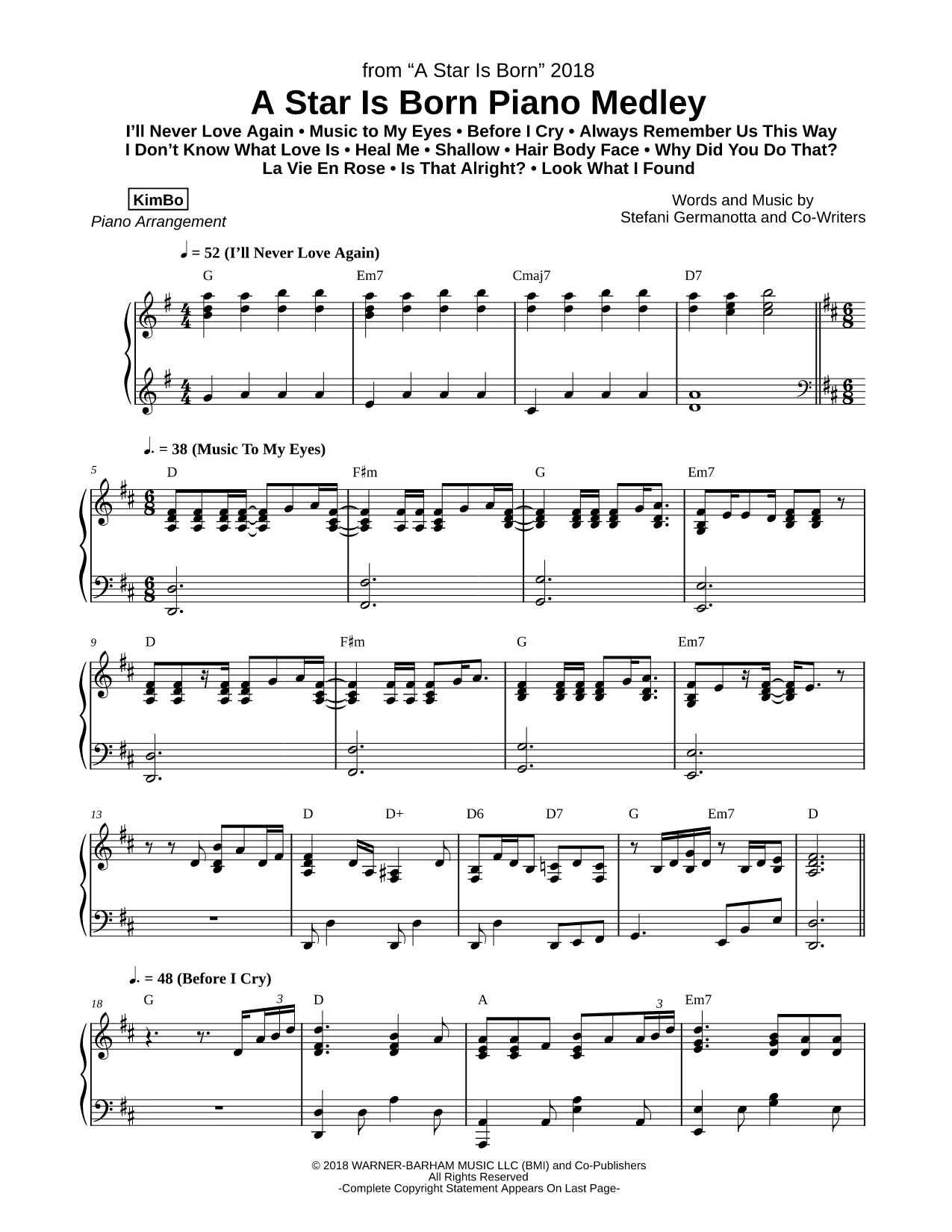 A Star Is Born Piano Medley