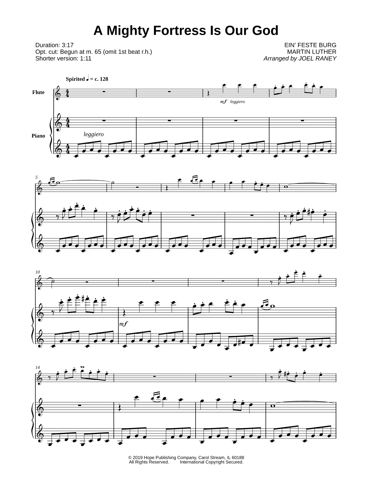 A Mighty Fortress Is Our God - Flute & Piano