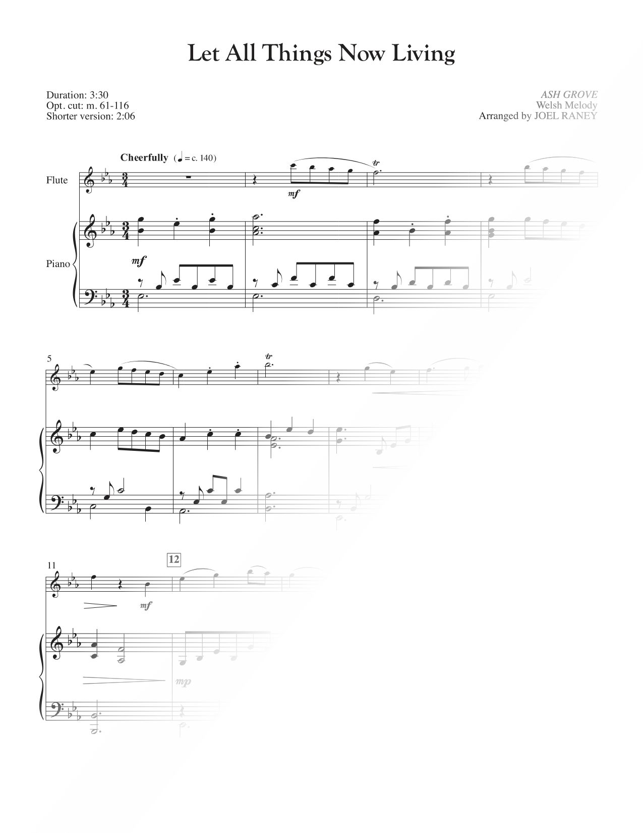 Let All Things Now Living - Flute & Piano