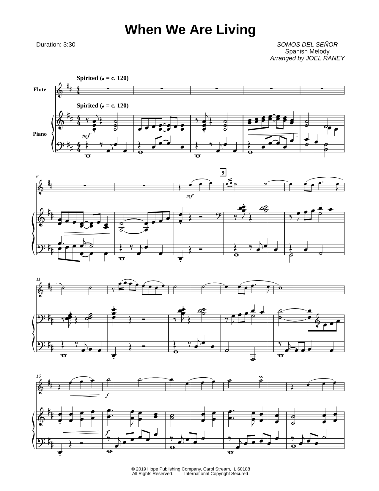 When We Are Living - Flute & Piano