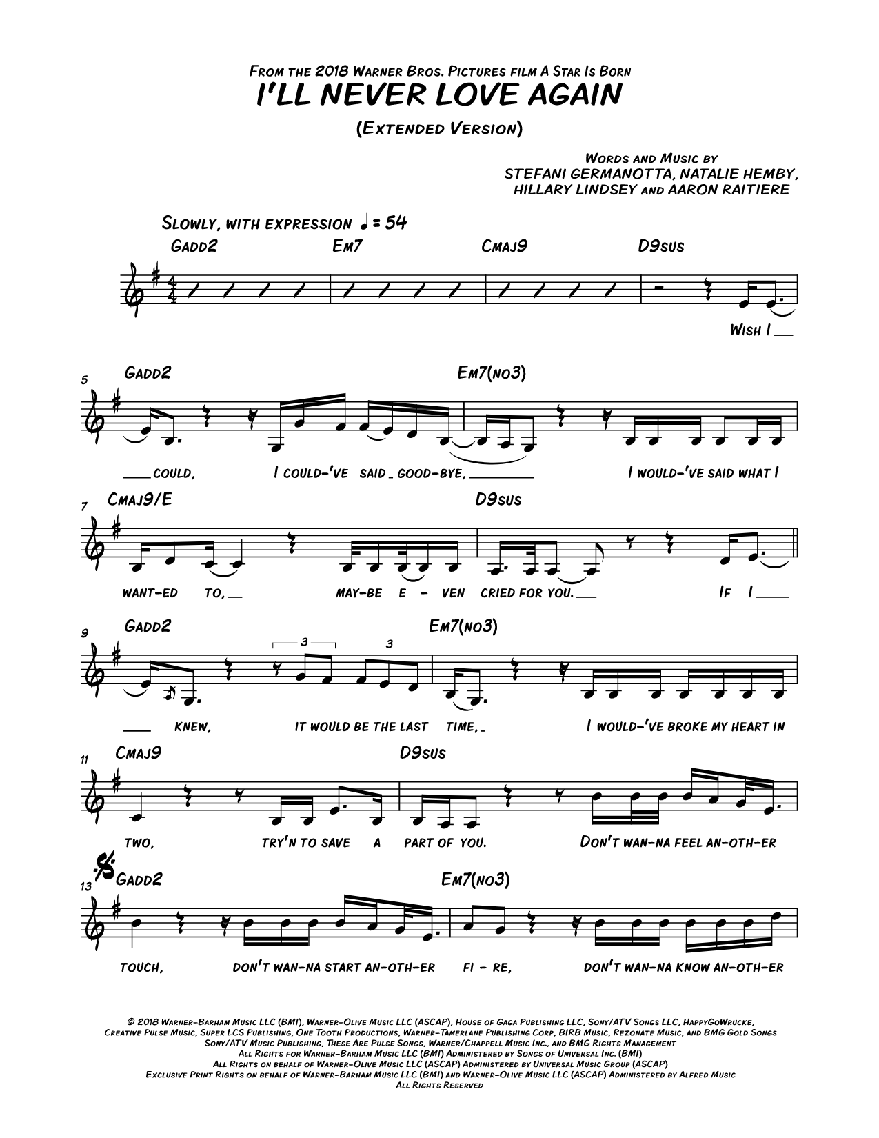 I'll Never Love Again (Extended Version)