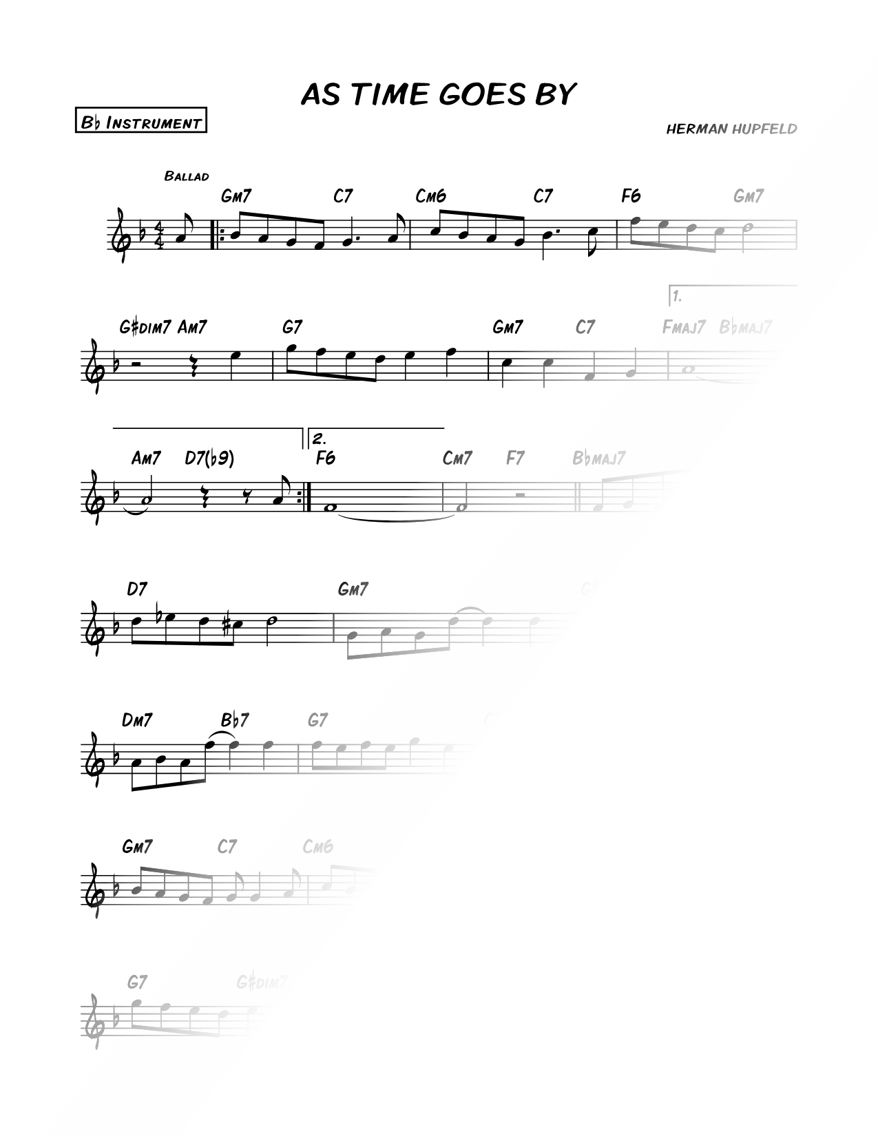 As Time Goes By - Bb Instrument