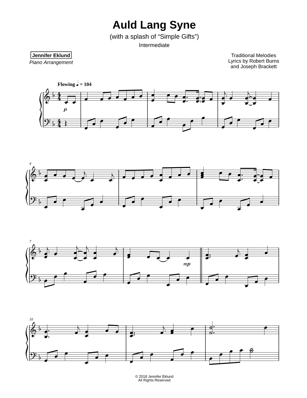 Auld Lang Syne [intermediate]