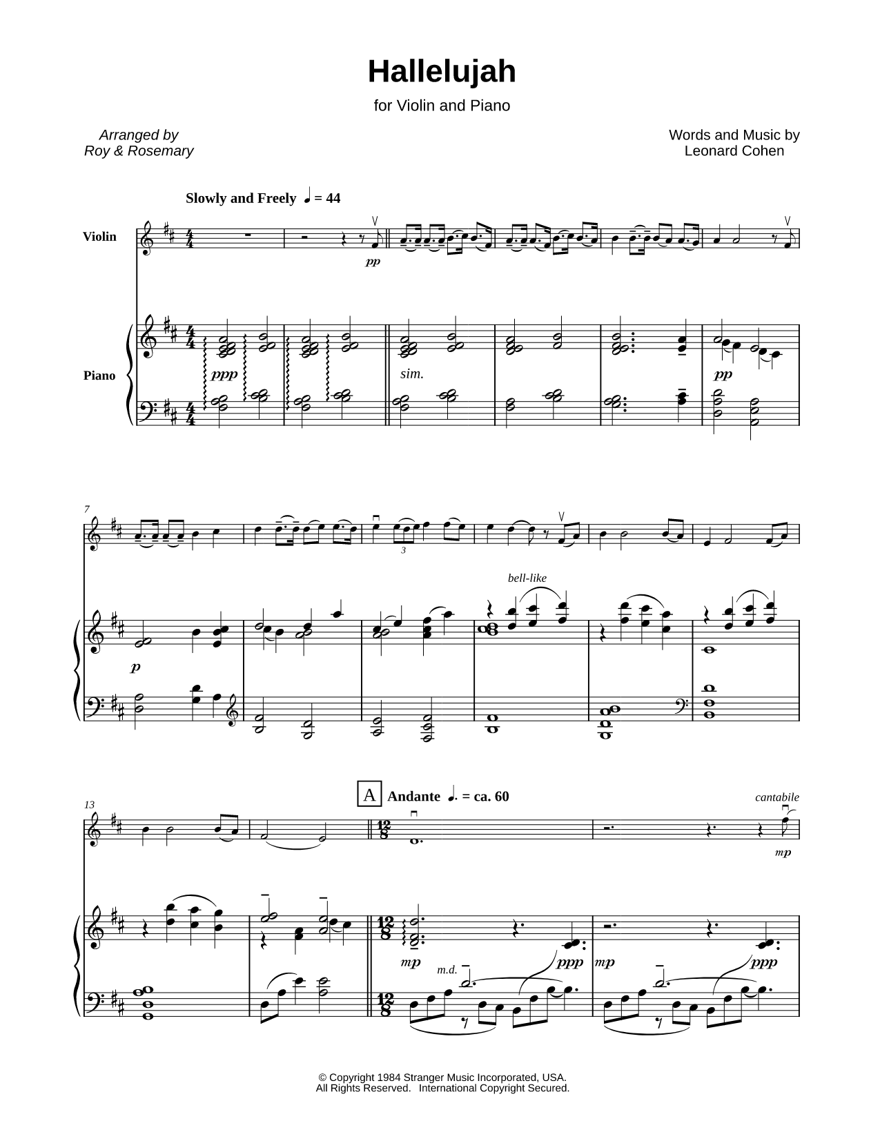 Hallelujah - Violin & Piano