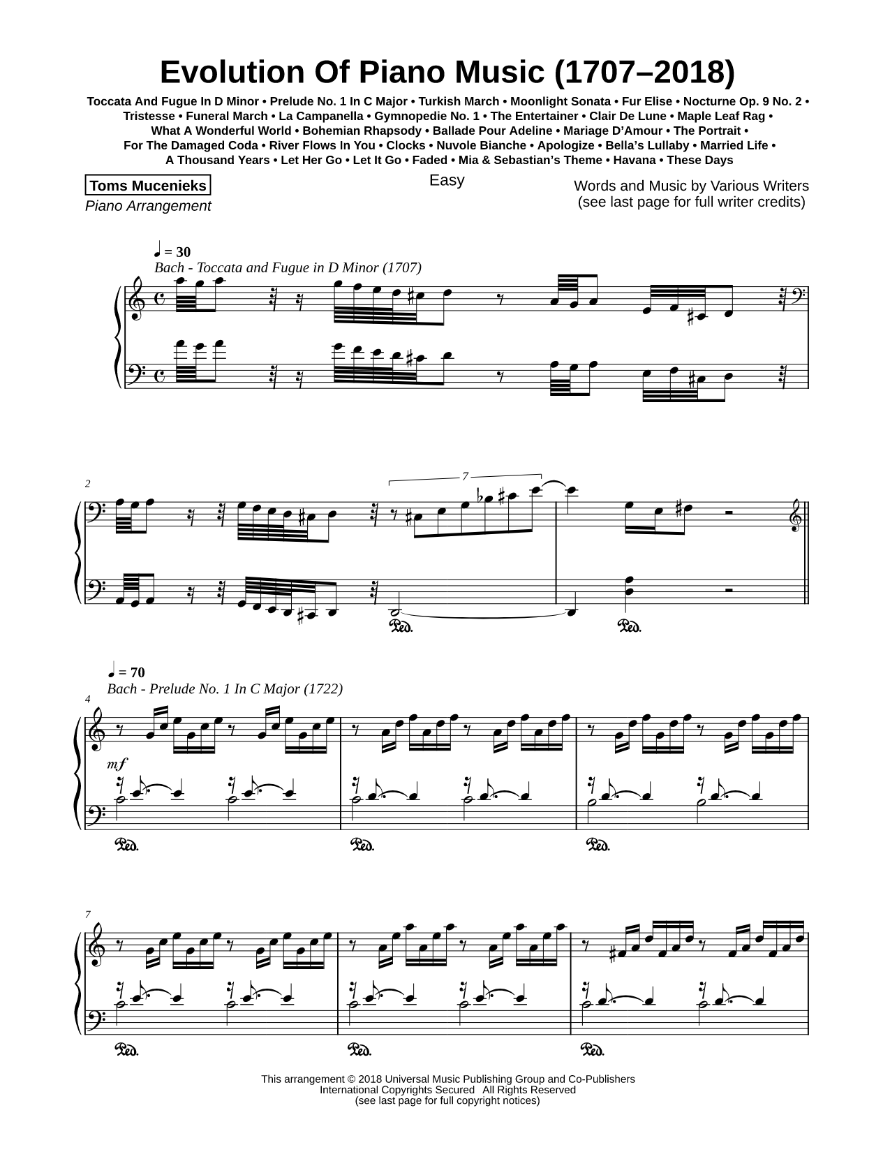 Evolution of Piano Music (1707-2018) [easy]