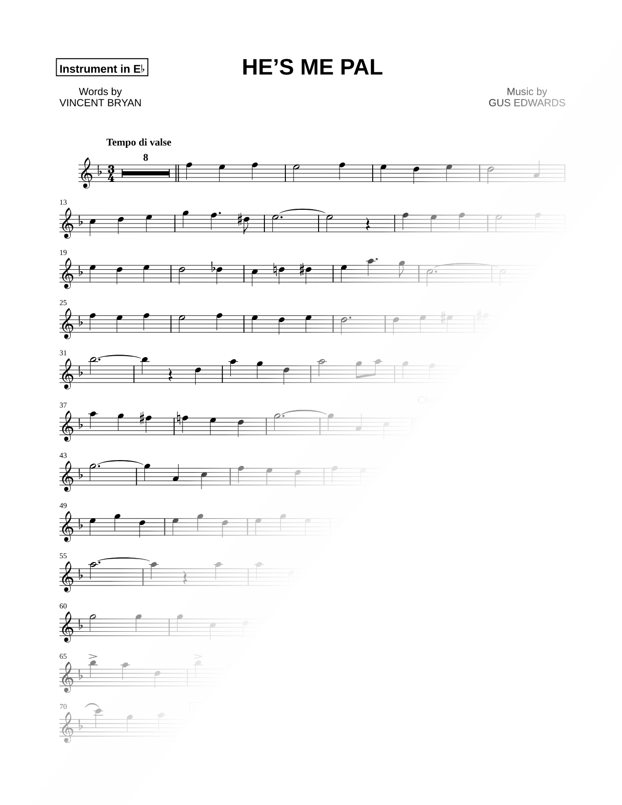 He's Me Pal - Eb Instrument