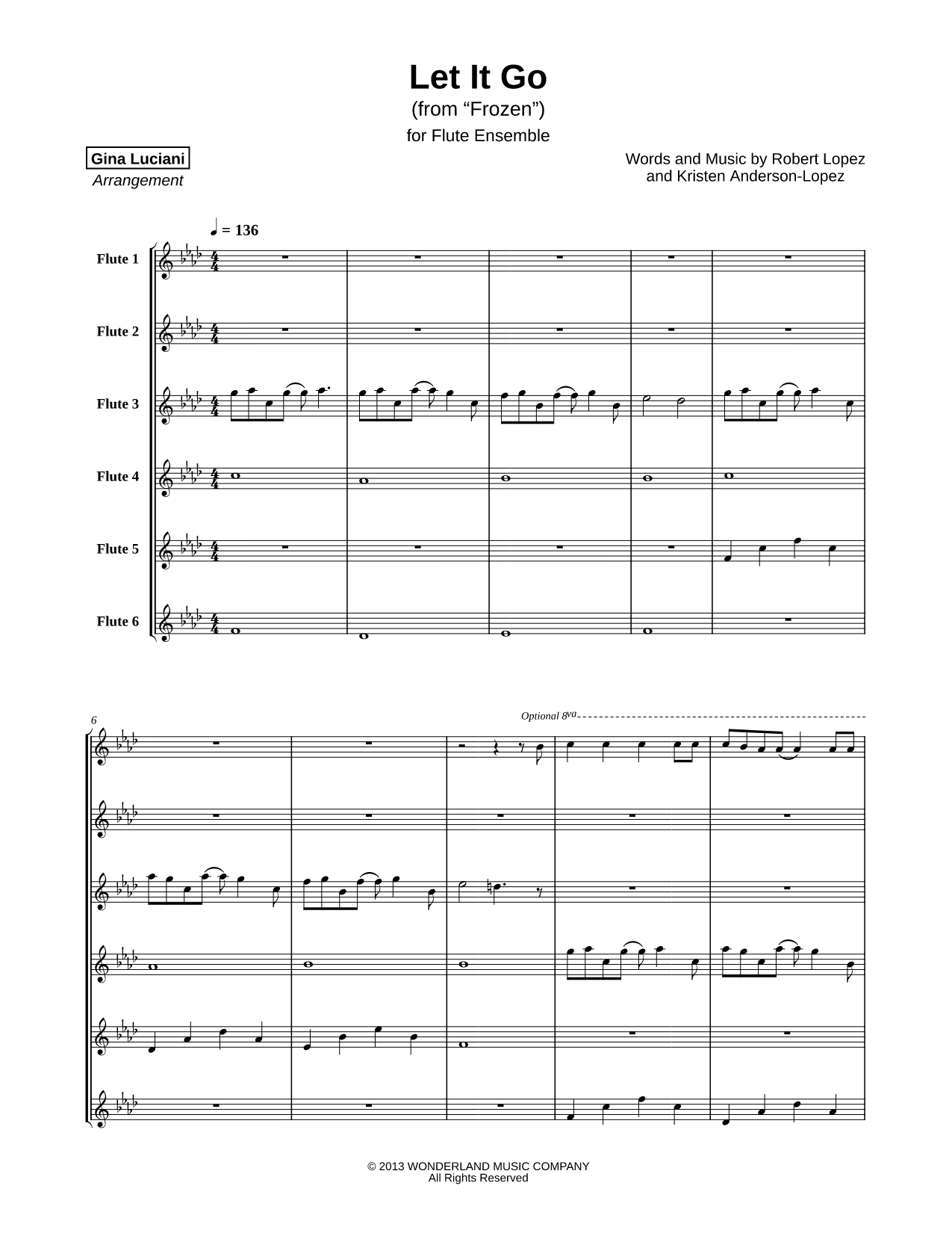 Let It Go (from Frozen) - Flute Ensemble