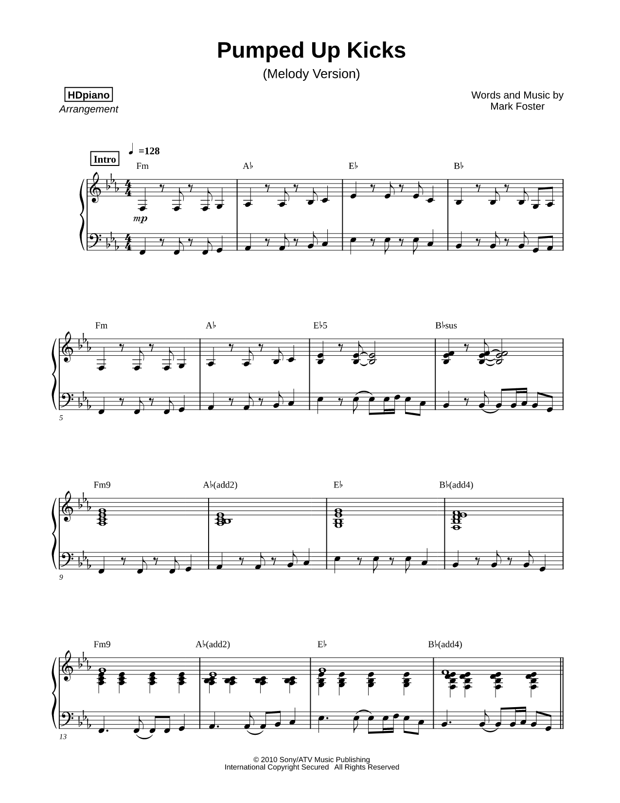 Pumped Up Kicks [melody version]