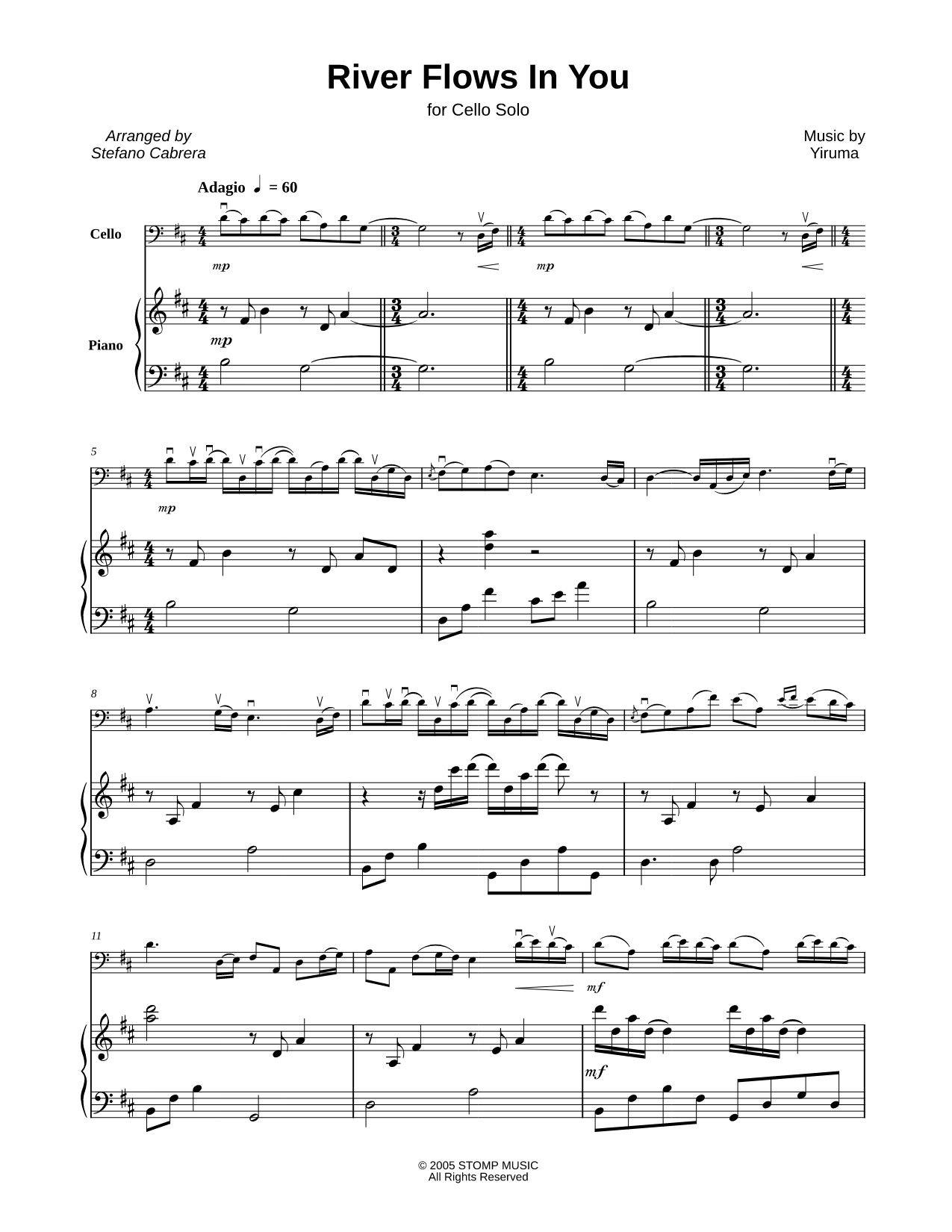 River Flows in You - Cello & Piano