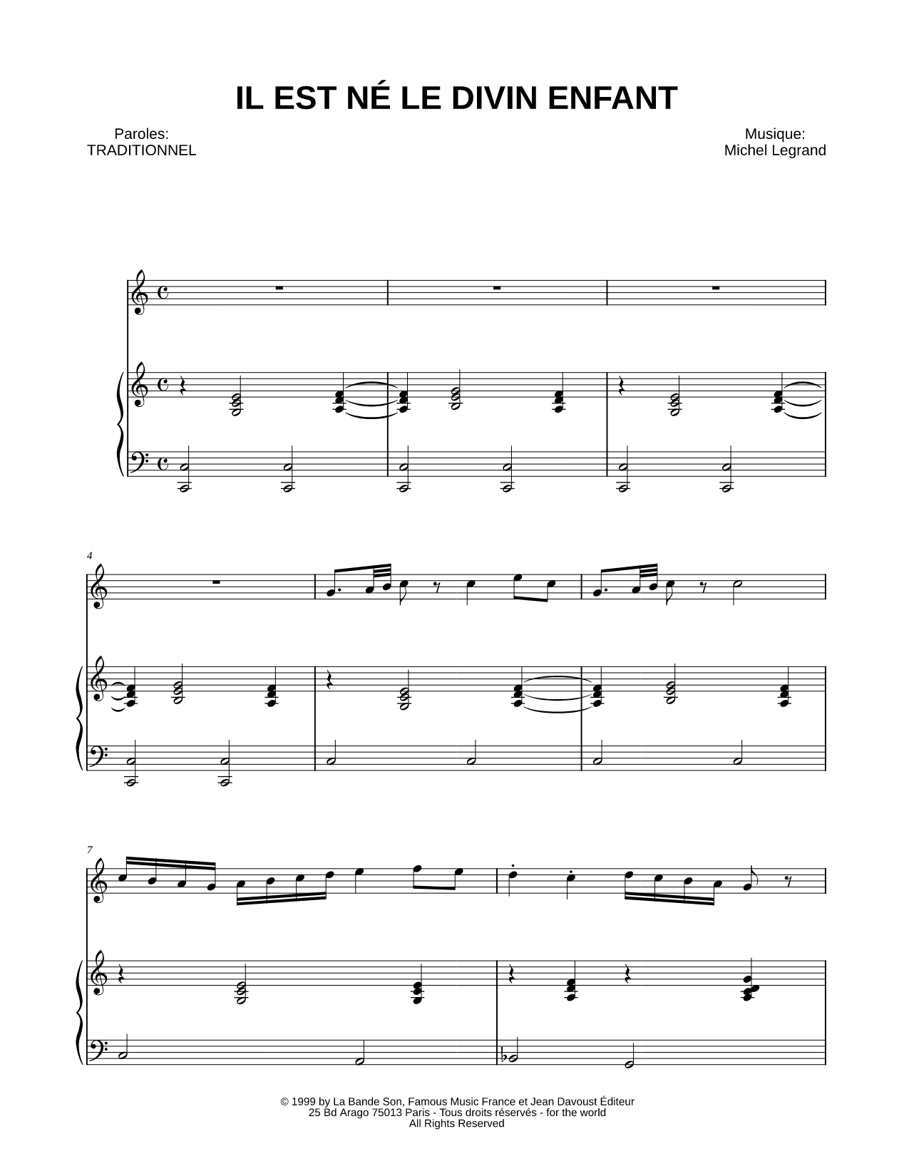 Il est né le divin enfant - C Instrument & Piano