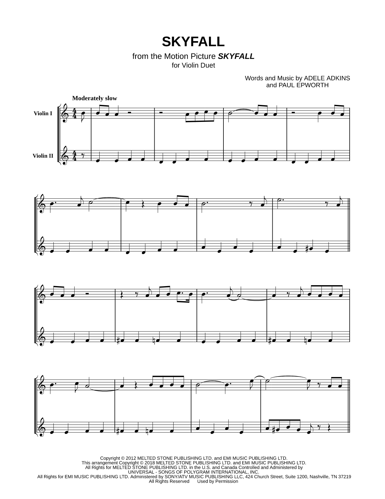 Skyfall - Violin Duet