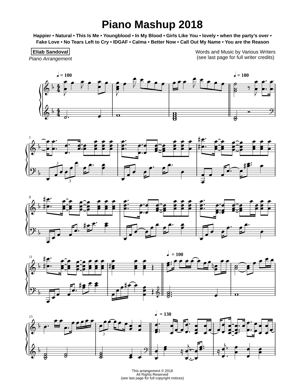 Piano Mashup 2018