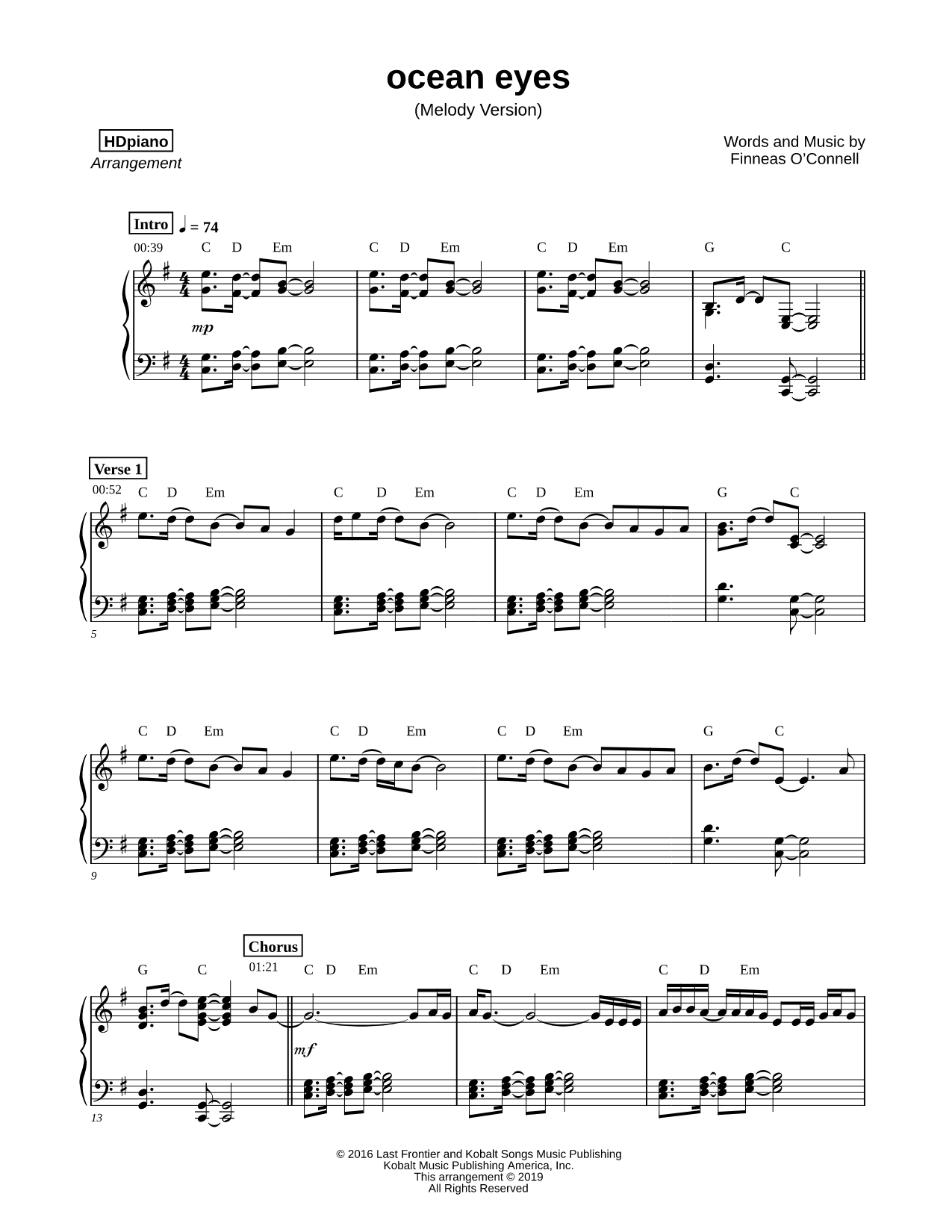 ocean eyes [melody version]