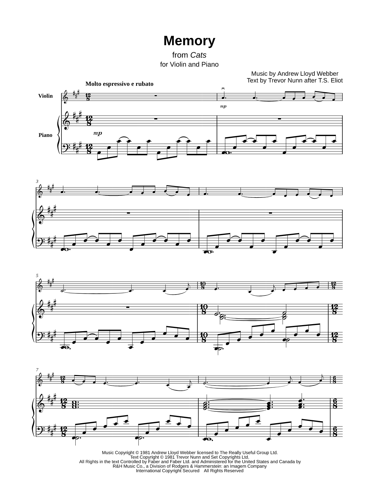 Memory - Violin & Piano