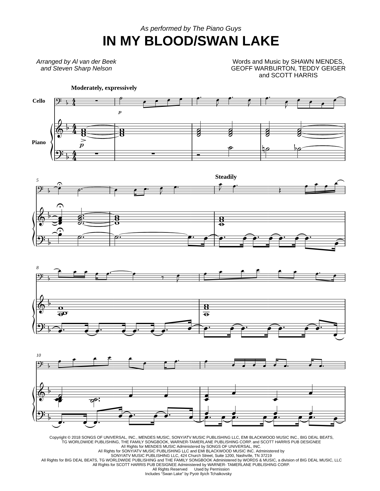 In My Blood / Swan Lake - Cello & Piano