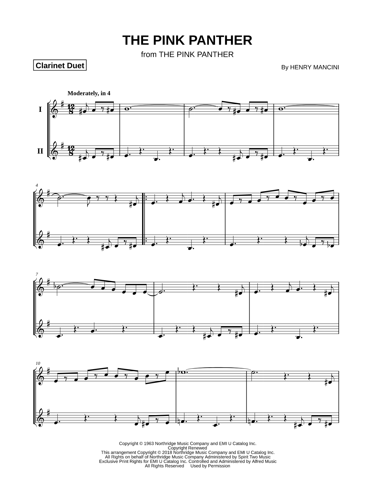 The Pink Panther - Clarinet Duet