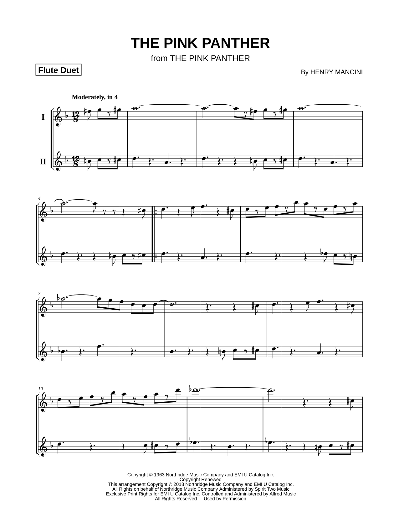 The Pink Panther - Flute Duet