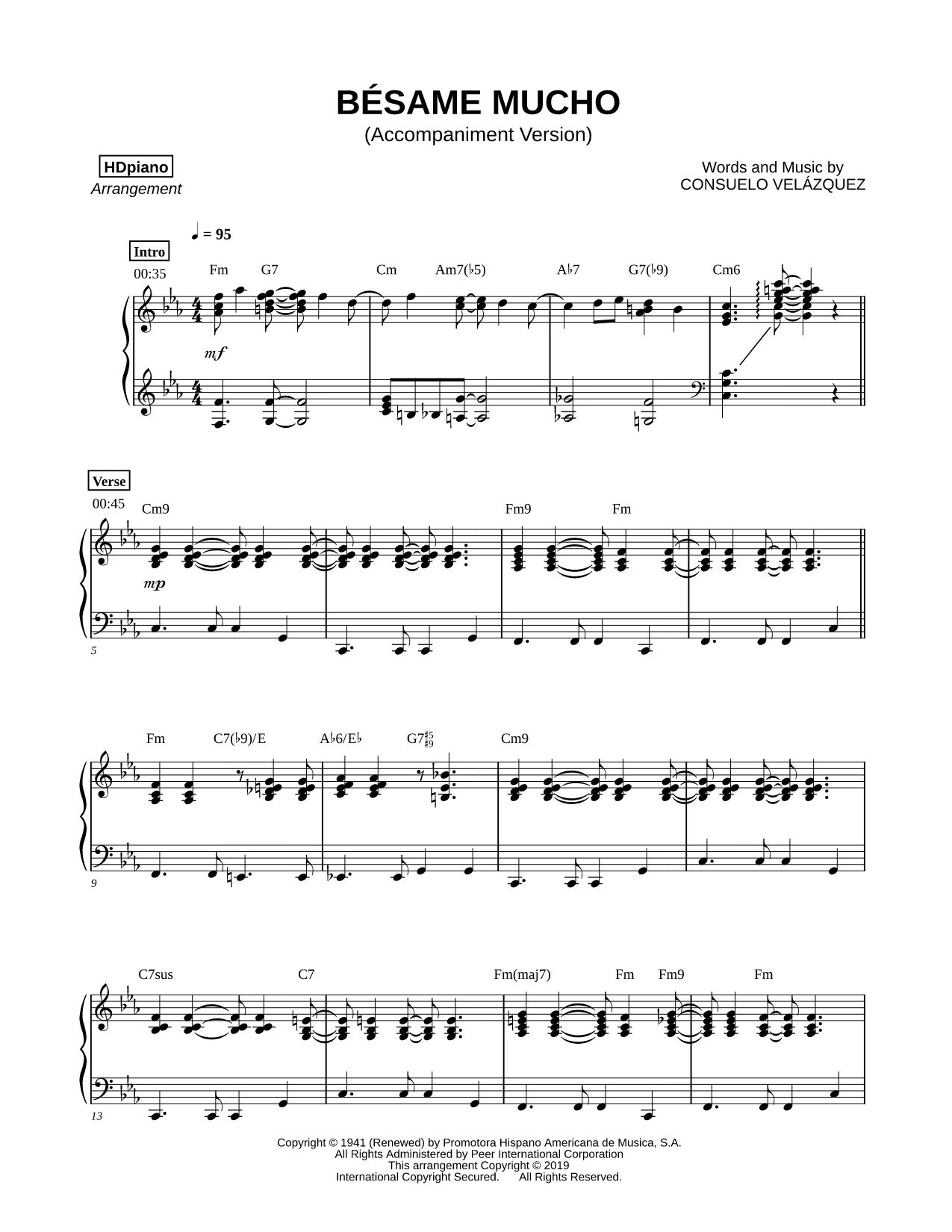 Bésame Mucho [accompaniment version]