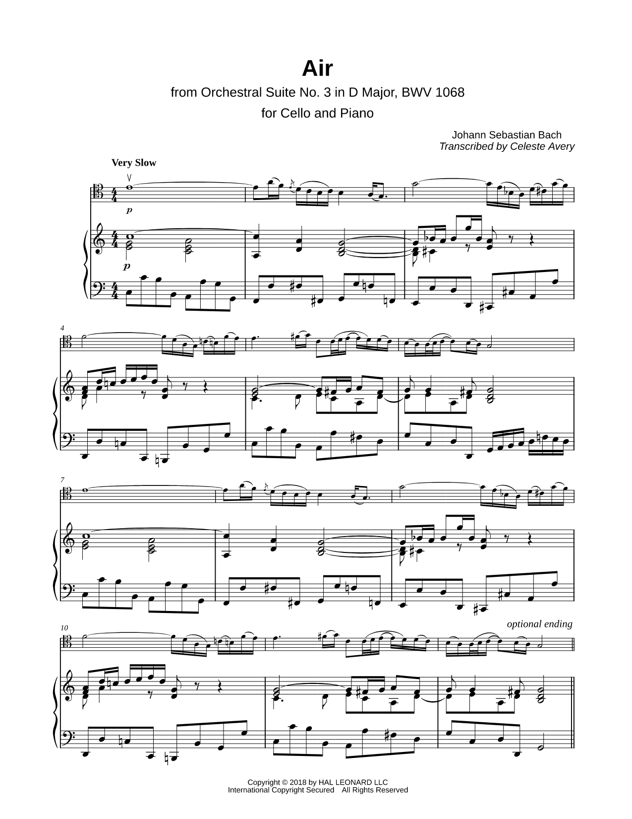 Air on the G String - Cello & Piano