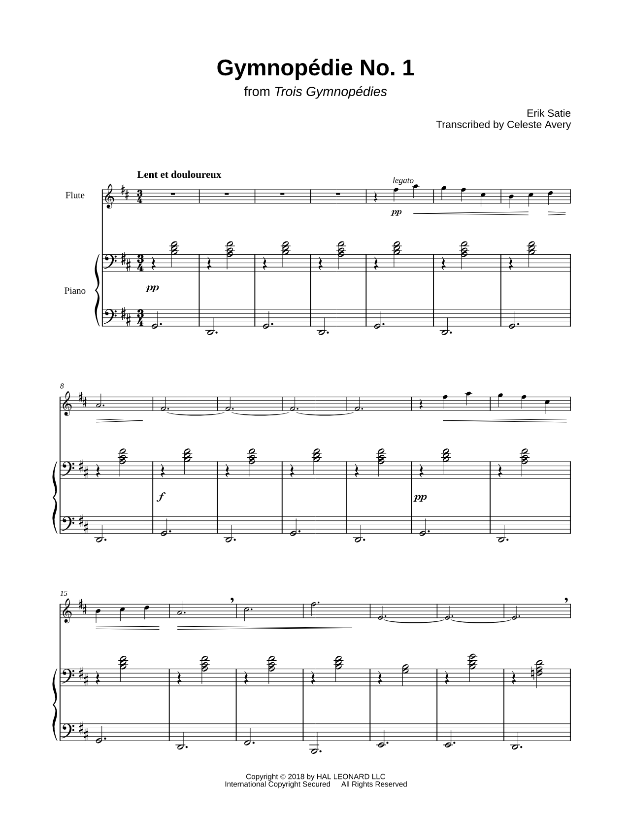 Gymnopédie No. 1 - Flute & Piano
