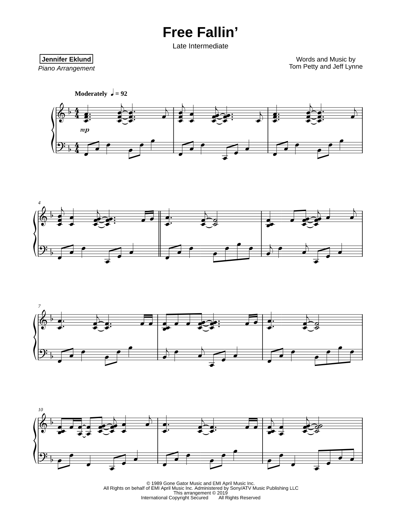 Free Fallin' [late intermediate]