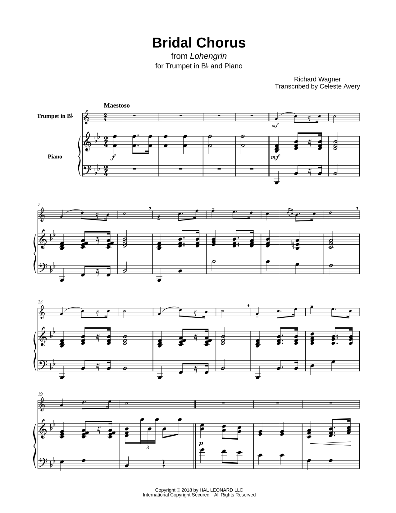 Bridal Chorus from Lohengrin - Trumpet & Piano