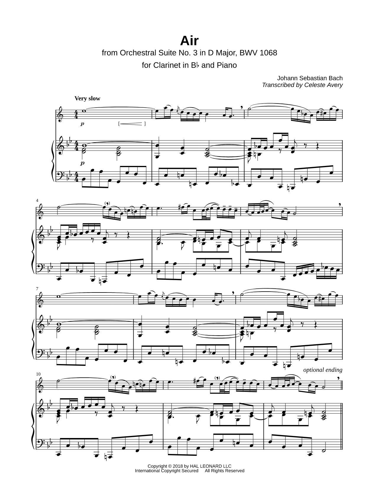 Air on the G String - Clarinet & Piano