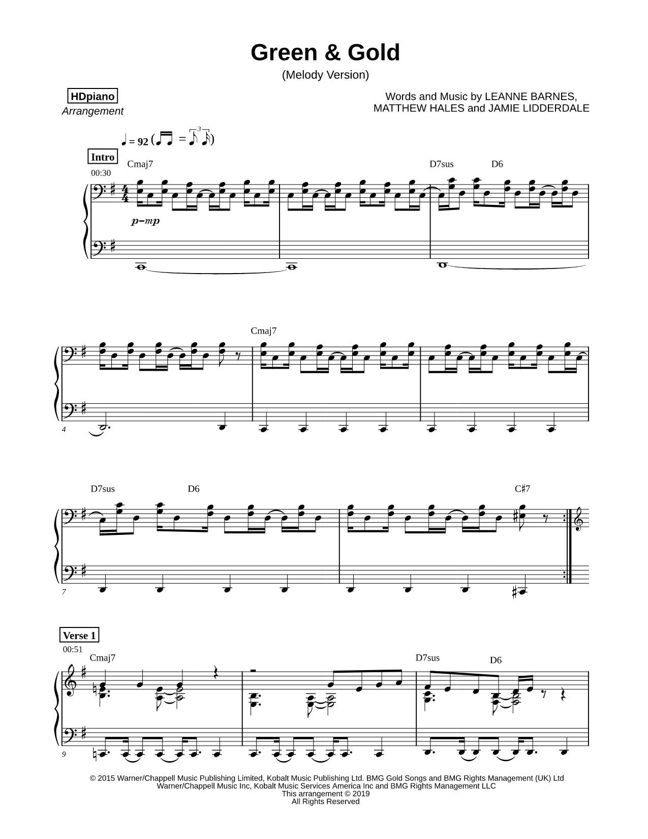 Green & Gold [melody version]