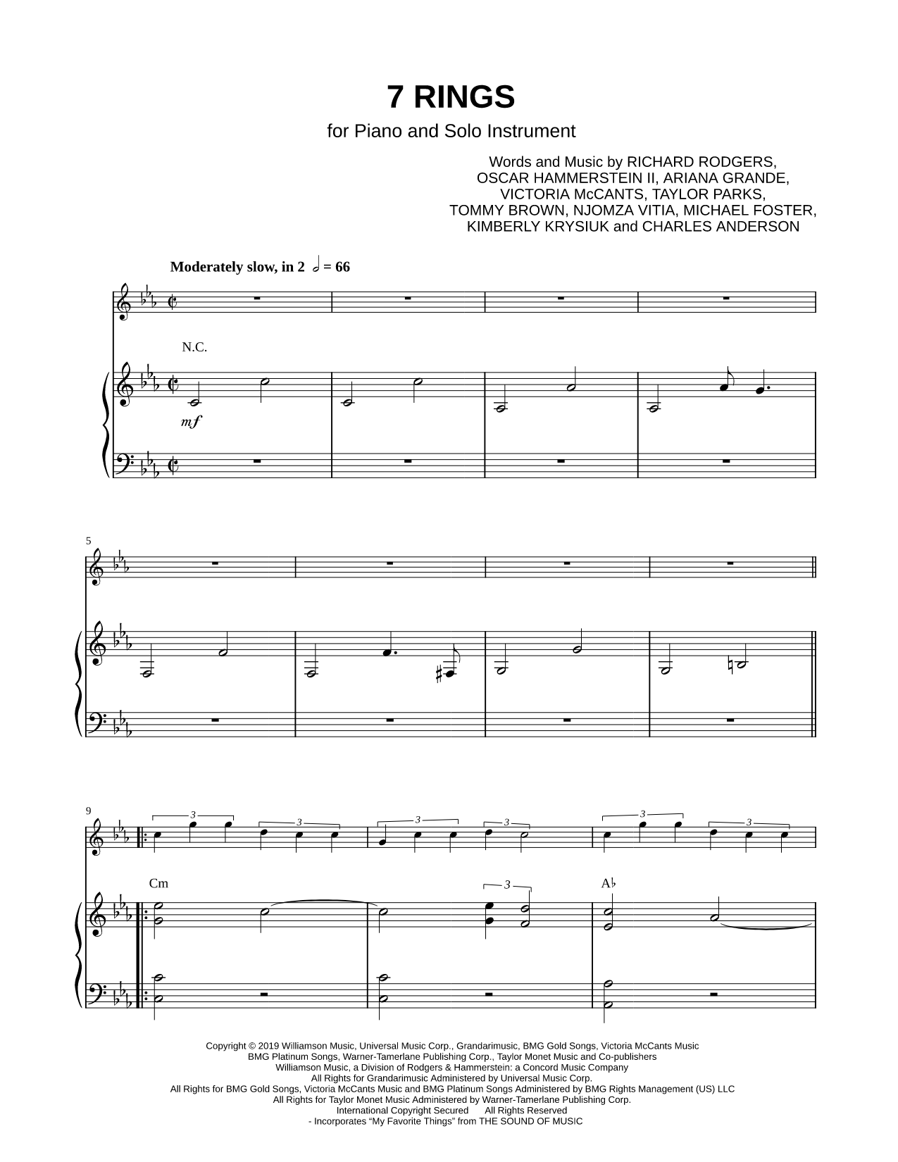 7 rings - Piano Accompaniment