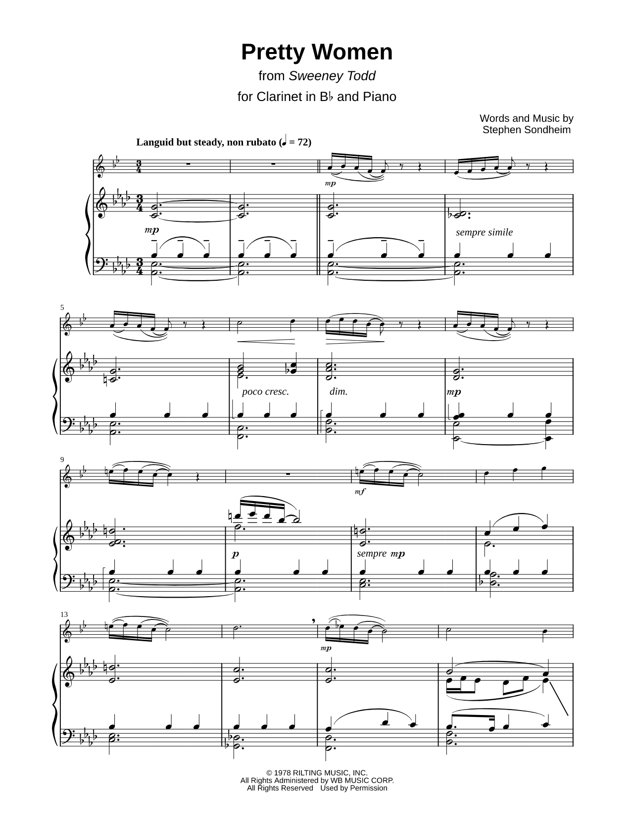 Pretty Women - Clarinet & Piano