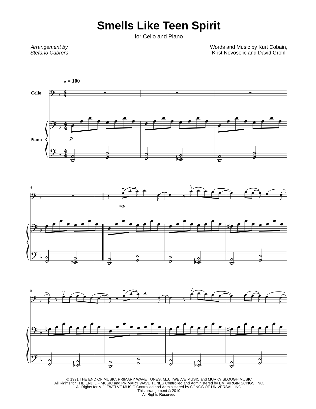 Smells Like Teen Spirit - Cello & Piano