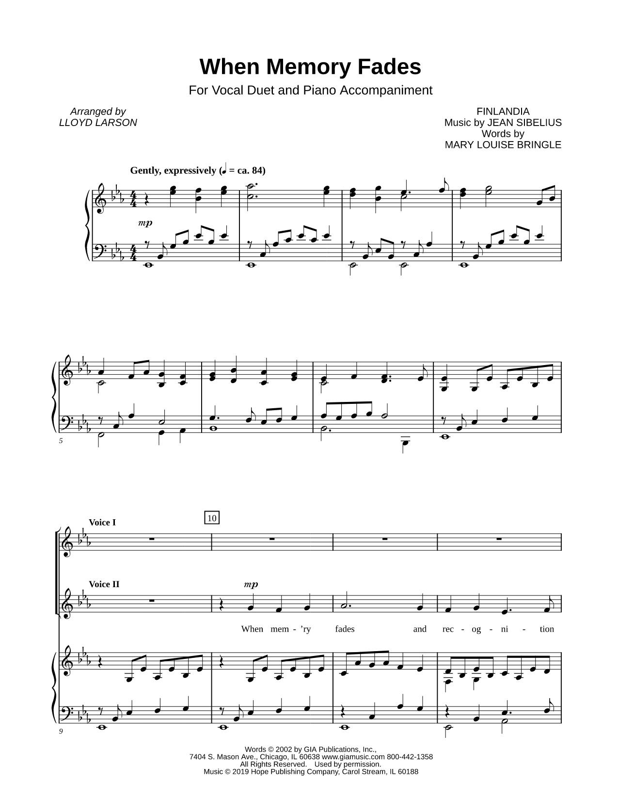 When Memory Fades [vocal duet]