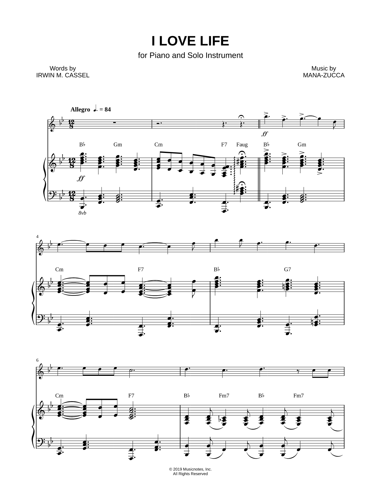 I Love Life - Piano Accompaniment