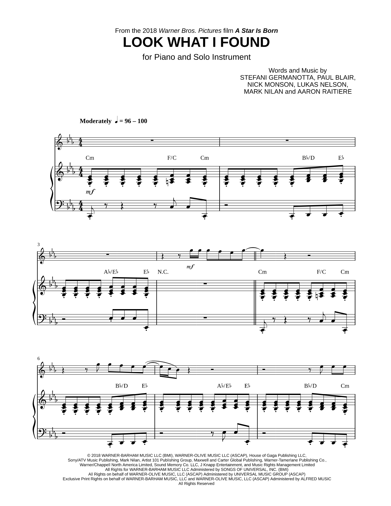 Look What I Found - Piano Accompaniment