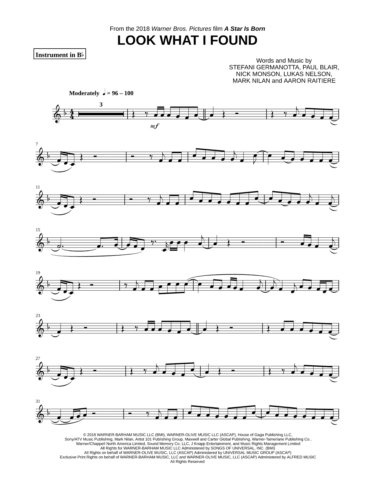 Look What I Found - Bb Instrument