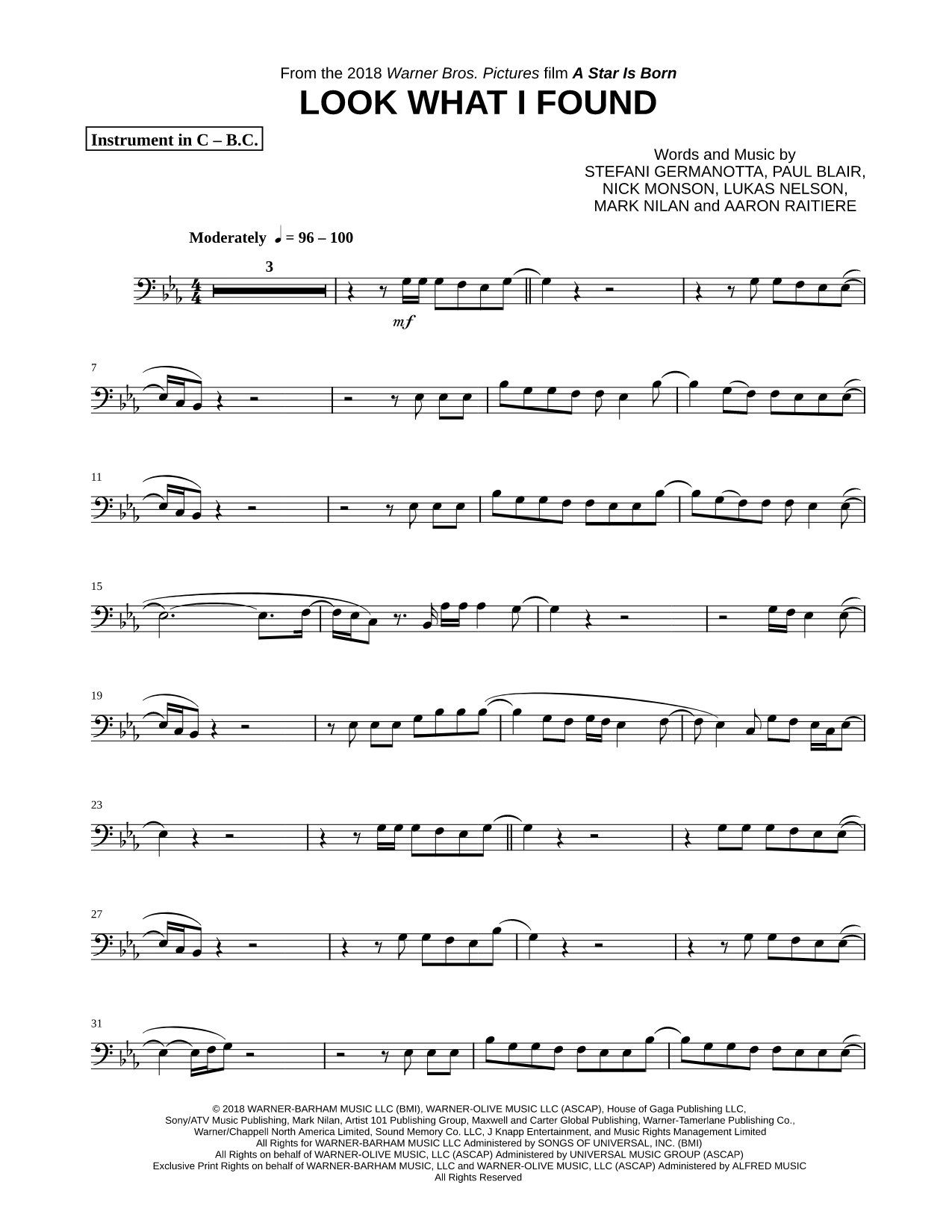 Look What I Found - Bass Clef Instrument