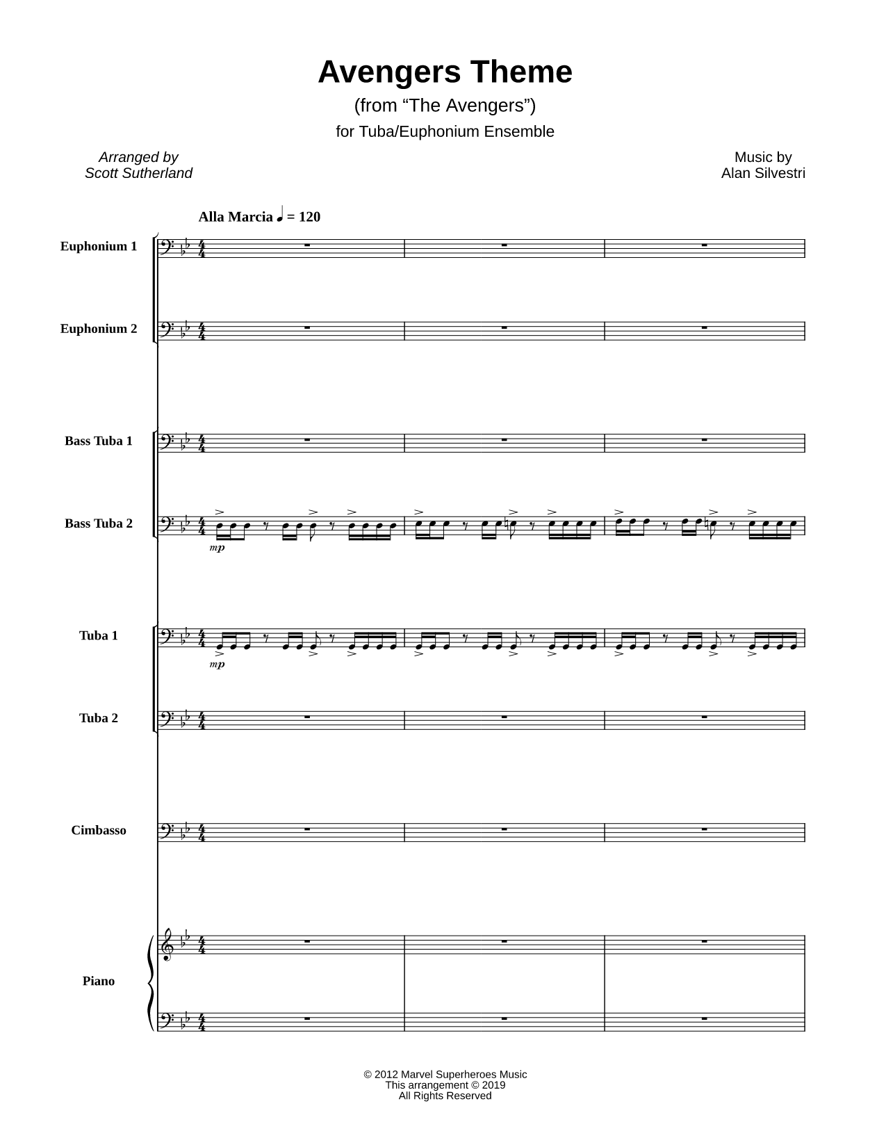 The Avengers (Main Theme) - Tuba / Euphonium Ensemble & Piano