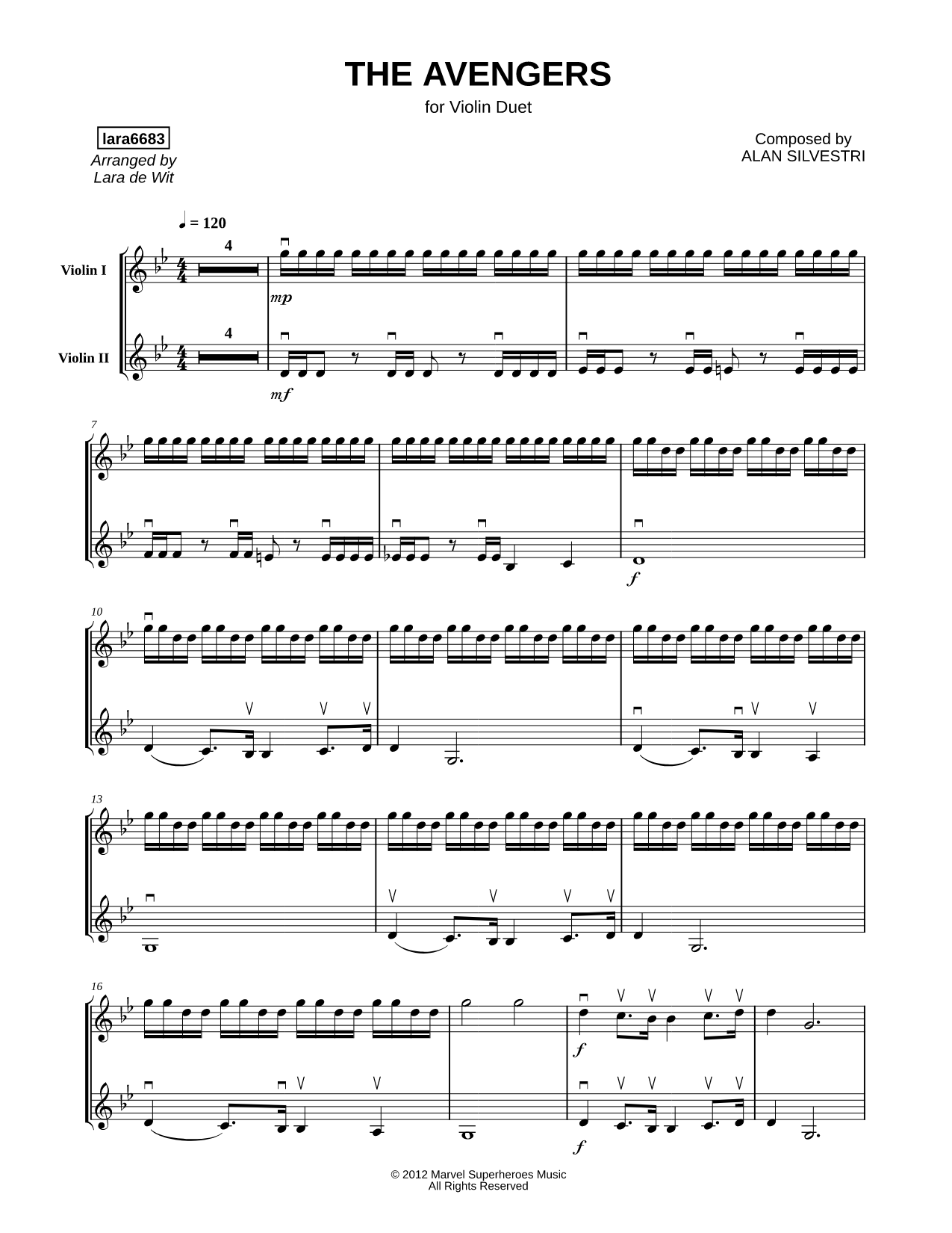 The Avengers (Main Theme) - Violin Duet