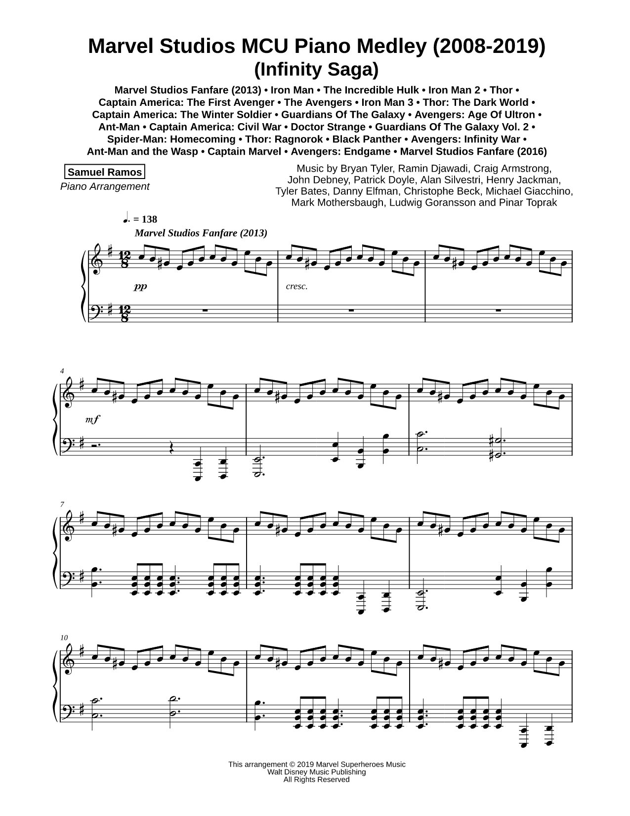 Marvel Studios MCU Piano Medley (2008-2019)