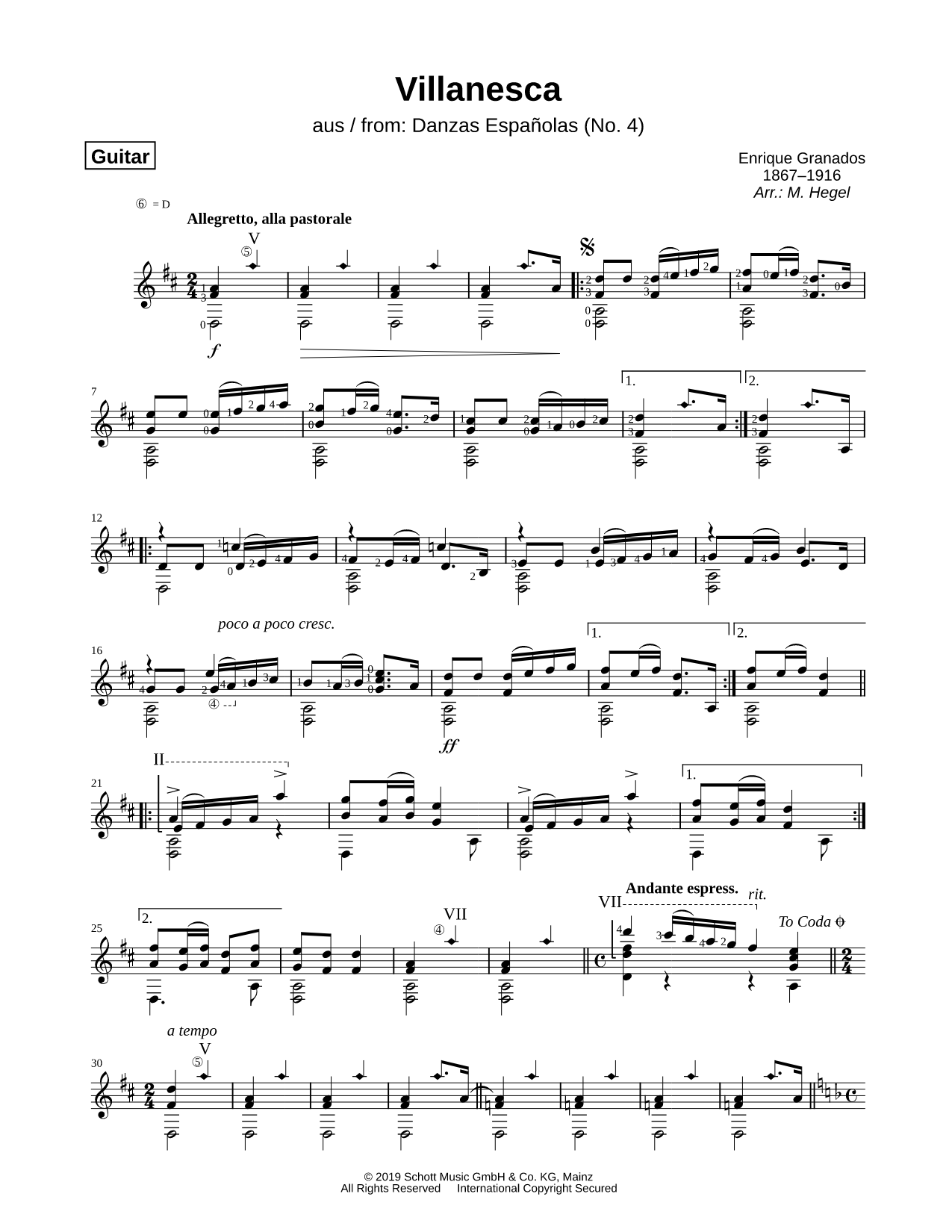Danzas Española No. 4: Villanesca