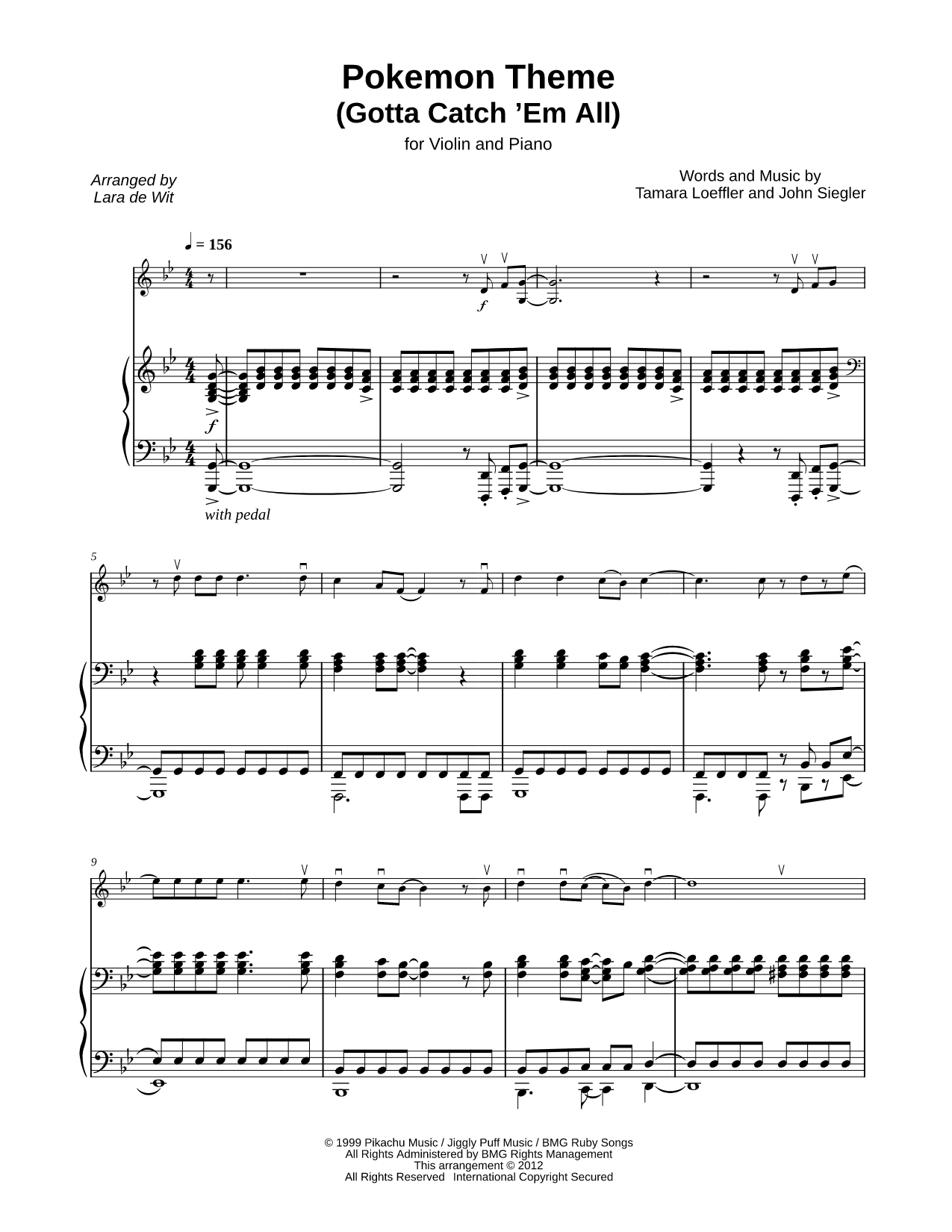 Pokémon Theme - Violin & Piano